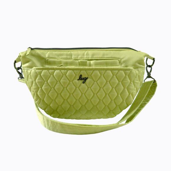 Lug Quilted Crescent Crossbody Bag Margarita Key Lime RFID Tech Flamingo Lining - Picture 3 of 12